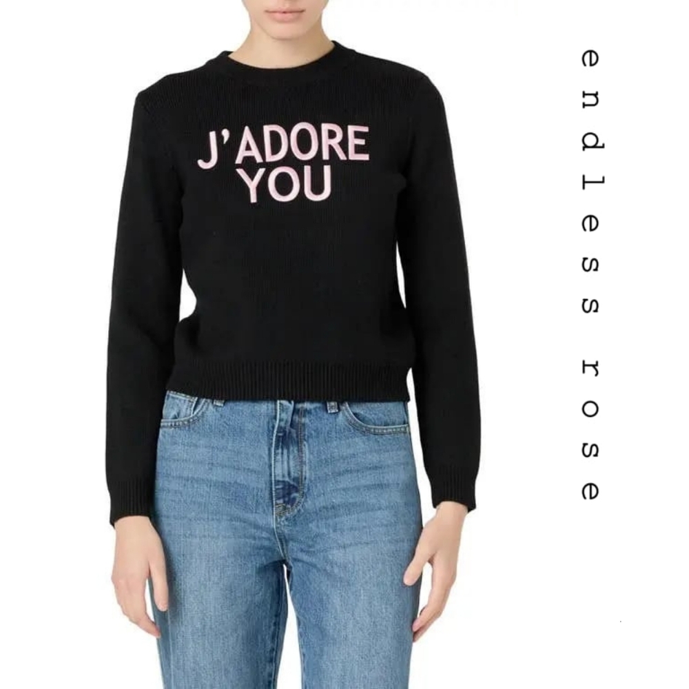 Anthropologie - Endless Rose - J'AdoreYou Motif Sweater - Picture 4 of 8